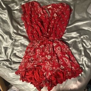 red hollister romper size XS